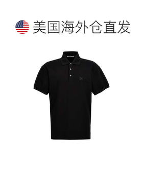 自营Palm Angels Men's Monogram Polo Shirt - black 美国奥莱直