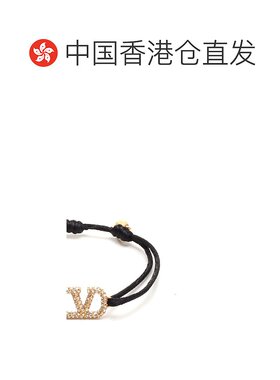 1h可退 香港直邮奢淘 Valentino 黑色VLogo 晶饰绳结手链 女配饰