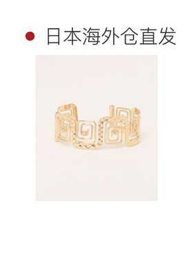 日本直邮CAYHANE 女士 柔软真铜可调节立体涡卷方形金属手环 KXXZ