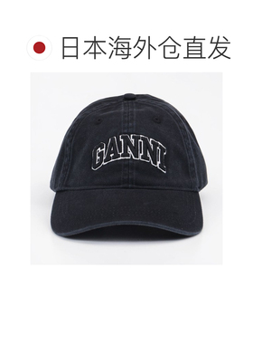 日本直邮GANNI 女士棒球帽 A6900 099 水洗棉帆布 刺绣Logo 黑色