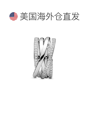 1h可退 【美国直邮】Pandora 方晶锆石永恒闪亮抛光线条戒指