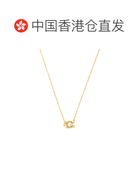 香港直邮Coach 吊坠项链 37341916GLD100珍珠蔻驰【付后1h可退】