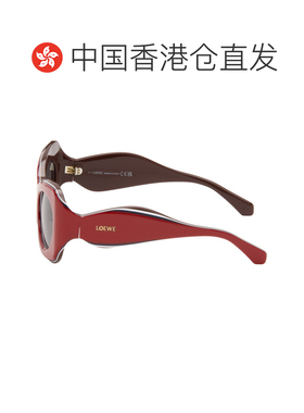 香港直邮LOEWE 罗意威 男士 红色 Signature 太阳镜 LW40197U5266
