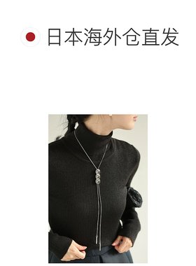 日本直邮一条可调节长度的套索项链镶嵌三颗闪亮宝石