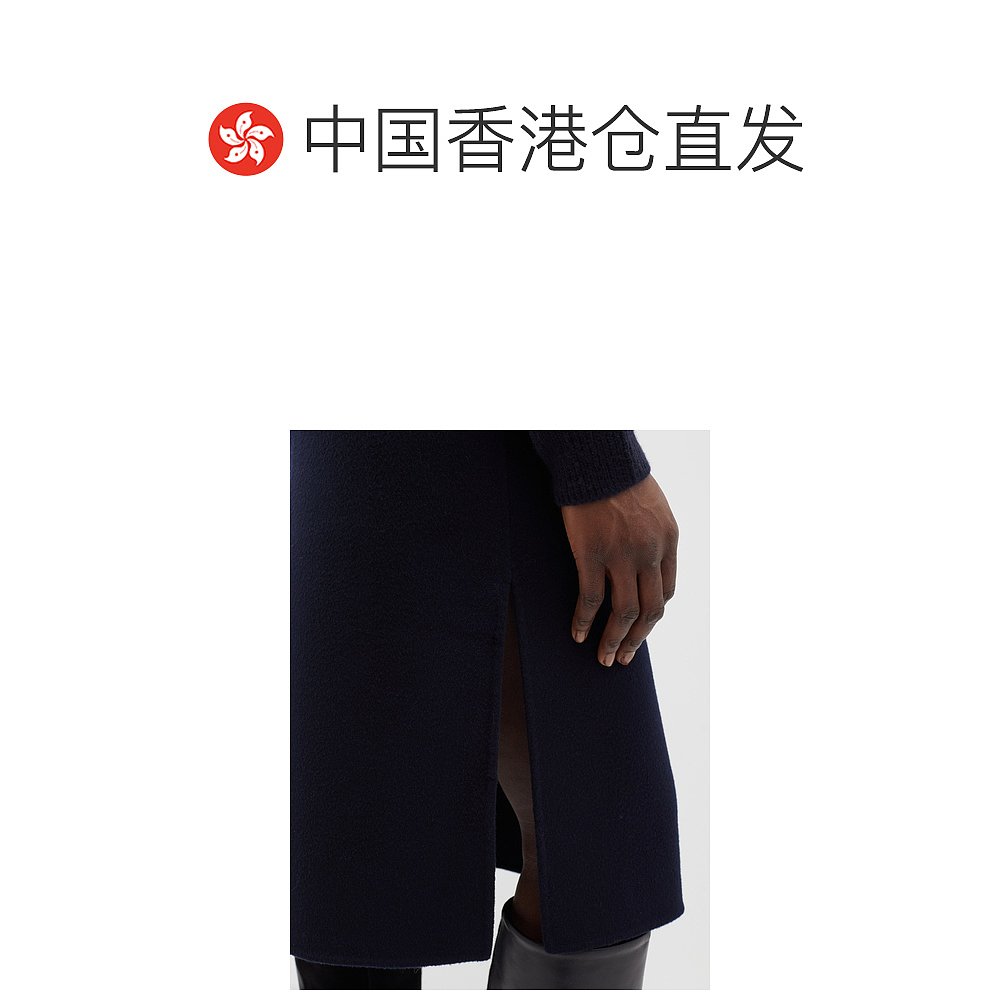 香港直邮潮奢 TOTÊME 女士下摆开衩羊毛毡中长半身裙 - 图1