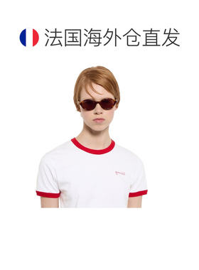 自营欧洲直邮GUCCI古驰 女士棕色玳瑁纹醋酸纤维圆形太阳镜