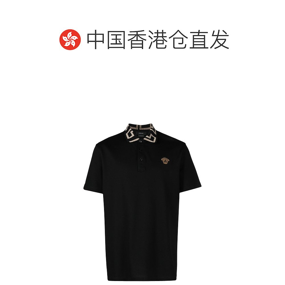 香港直邮Versace范思哲男士POLO衫黑色A87402-1A06199-1B000-图1