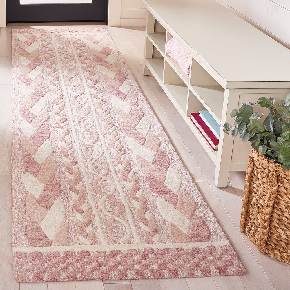 自营safaviehMetro Hand Made Area rug, Pink / Ivory Contempor - 图2