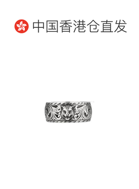 香港直邮Gucci 虎头窄边银戒指 433571J8400