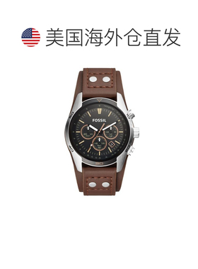 自营Fossil Men's Black dial Watch - brown 美国奥莱直发