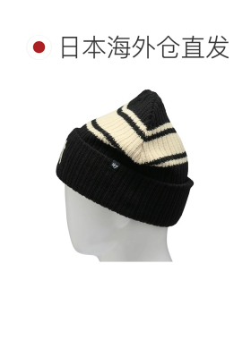 日本直邮Yankees 纽约洋基 Harbor Stripe 针织帽 翻边 双色 黑色