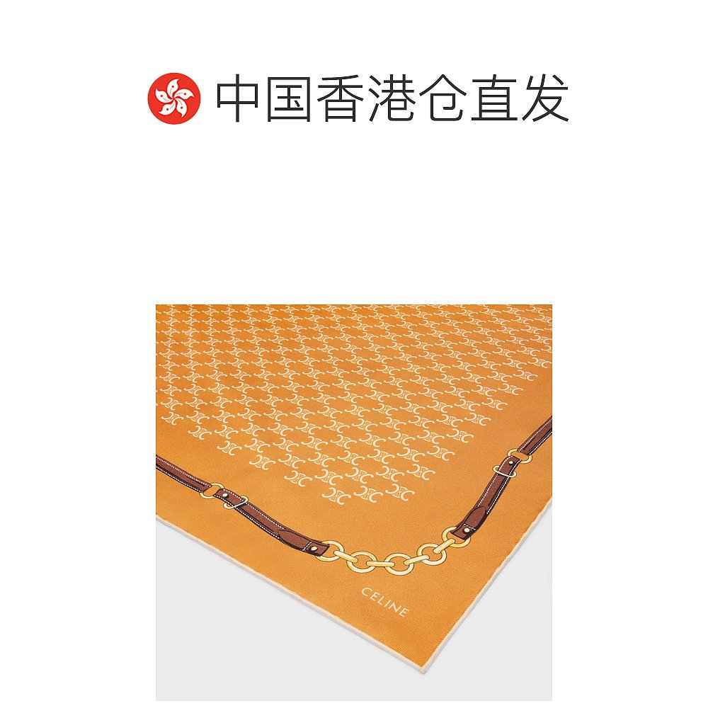 香港直邮CELINE 女士围巾 2AWB60ZV1GDN1 AW2025 黄色 HERITAGE丝 - 图1