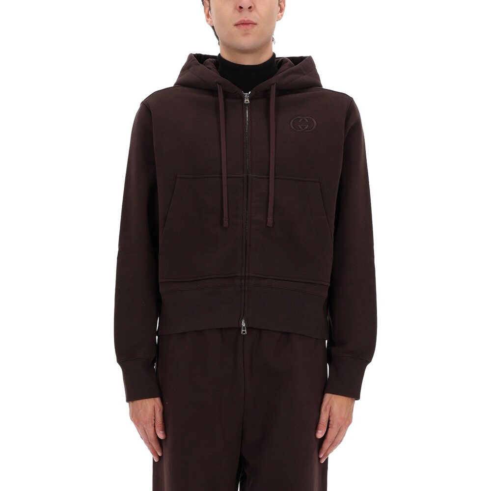 1 hour refundable European direct mail GUCCI men's sweatshirt 841746XJHKH2093 SS2026 Brown SW
