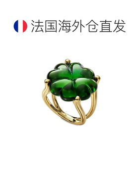 自营欧洲直邮BACCARAT/巴卡拉TREFLE四叶草系列绿色水晶镶嵌镀金