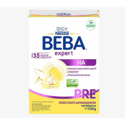 3盒装 欧洲直邮德国BEBA适度水解HA PRE 550g婴幼儿奶粉0-6个月 - 图0