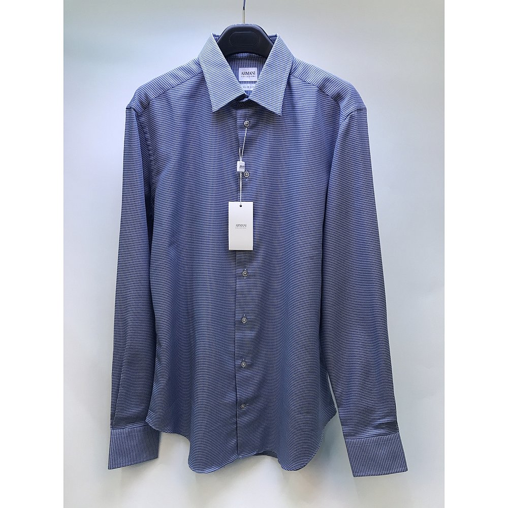 香港直邮Armani阿玛尼男士衬衫蓝色长袖百搭舒适SCCS5L-SCC38-041