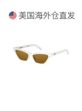 自营off-white米白色猫眼全边太阳镜，白色镜架和金色镜片Oeri13B
