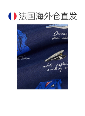 自营欧洲直邮Ralph Lauren拉夫劳伦 男士海军蓝/多色丝绸航海图案