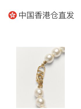 香港直邮VALENTINO 女士项链 WJ0Y70LTDR5P CO 黄色 徽标项链珍珠
