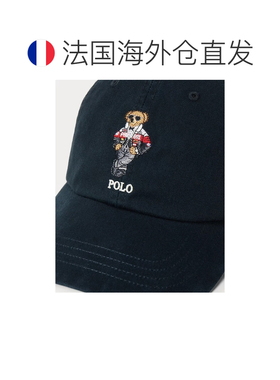 自营欧洲直邮Ralph Lauren拉夫劳伦 男士黑色Polo Bear斜纹布棒球