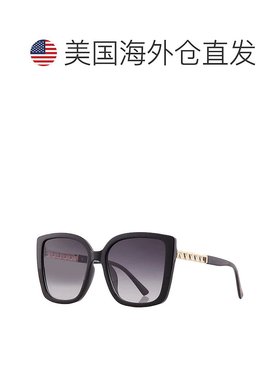 自营 Skechers女式58毫米闪亮黑色太阳镜-闪亮黑色 美国奥莱直发