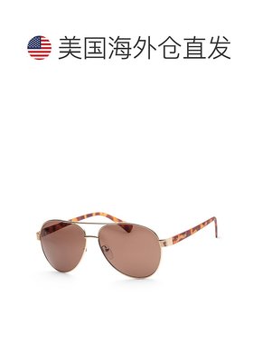 自营 Calvin Klein 男士时尚 60 毫米太阳镜 - 金色 美国奥莱直发