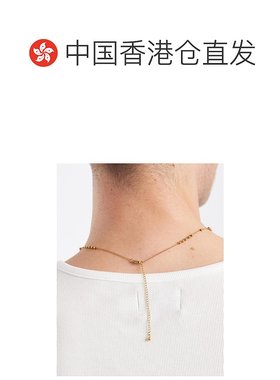 1h可退 香港直邮潮奢 ASOS 男士 设计防水不锈钢串珠项链(金色)