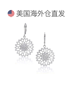 自营geneviveSterling Silver with Clear Cubic Zirconia Flower