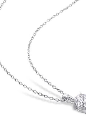 美国直邮Julianna B女士项链银色链镶圆形白色碳硅石时尚百搭