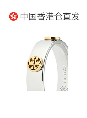 香港直邮Tory Burch 托里 伯奇 女士 银色色调不锈钢雕刻徽标戒指
