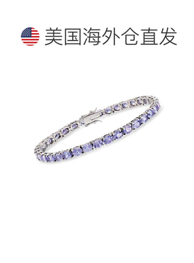 自营925 纯银 Ross-Simons 坦桑石网球手链 - 8 英寸 美国奥莱直