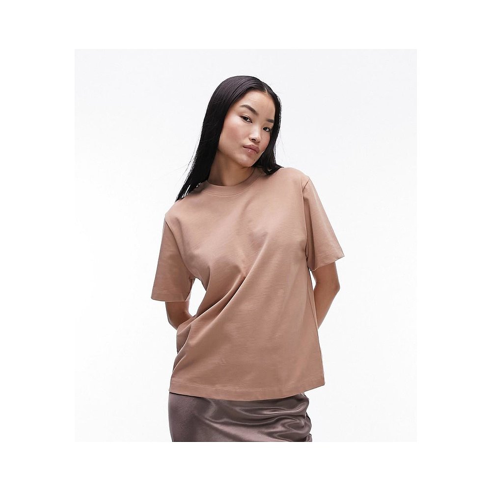 香港直邮潮奢 Topshop 女士 premium 基础款短袖中性T恤 - 图0