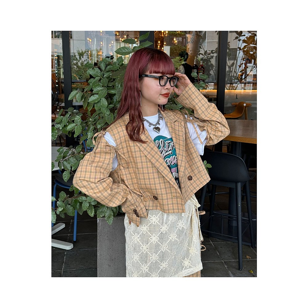 日本直邮HELLO.SANFRANCISCO 女士格纹双排扣短夹克 CPZ10A2207A0 - 图0