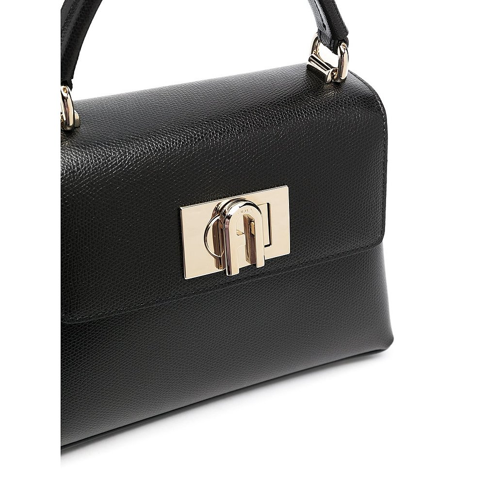 香港直邮潮奢 FURLA 芙拉 女士 BLACK LEATHER 1927 MINI BAG 单 - 图2