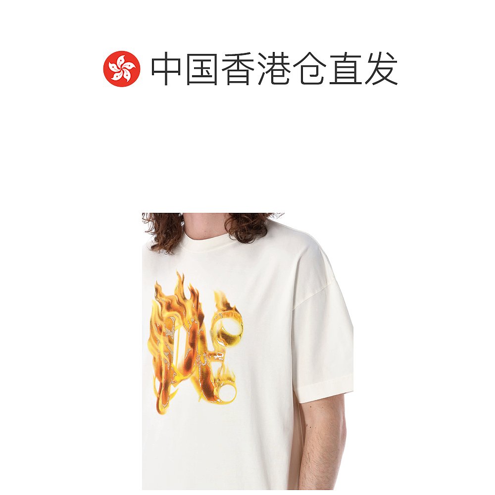 香港直邮潮奢 Palm Angels棕榈天使男士Burning PA T恤-图1