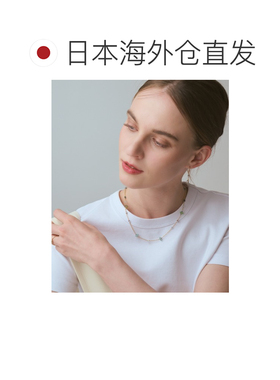 日本直邮agete 阿卡朵 女士天然石项链 蓝绿色系 多层次搭配 凉爽