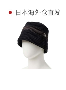 日本直邮NEW ERA 黑色条纹渔夫帽针织遮阳帽贴标配饰针织帽