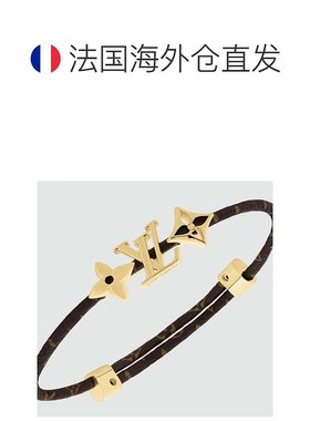 自营1h可退 欧洲直邮LV/路易威登 女士金色/棕色金属/皮革手链新
