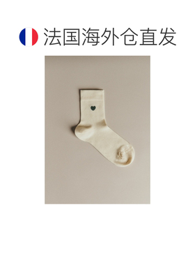 欧洲直邮自营Sezane 心形女士炭灰色有机棉短袜