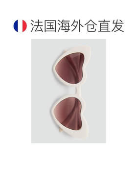 自营欧洲直邮MANGO 女孩米白色聚碳酸酯心形太阳镜