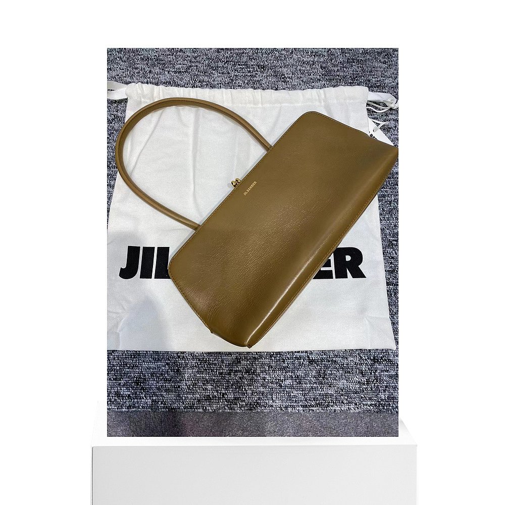 香港直邮潮奢 Jil Sander 女士JIL SANDER   棕色矩形Goji手提包J - 图3