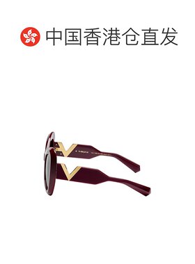 1h可退 香港直邮Valentino 华伦天奴 女士 V III 金色太阳眼镜 VL