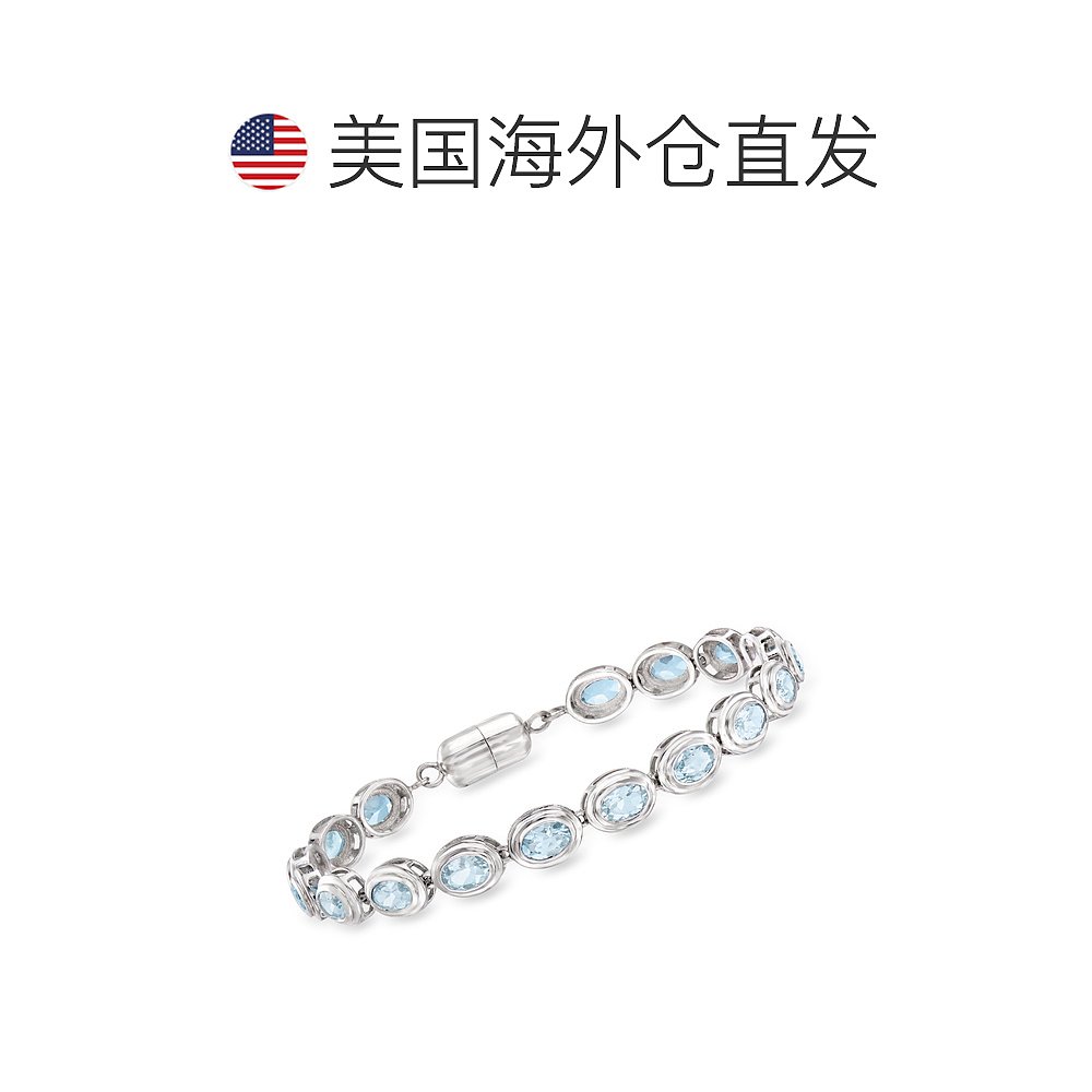 Ross-Simons Aquamarine Bracelet in Sterling Silver With Magn - 图1