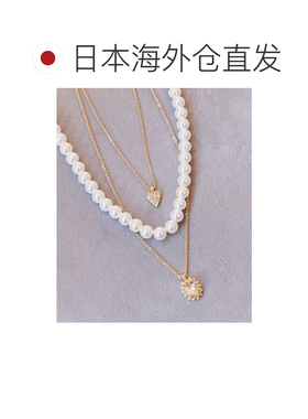 日本直邮GLOBAL WORK × 菅谷梨沙子 女士 三链玻璃珍珠项链 6433