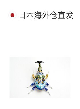 日本直邮九谷烧甲虫森林蓝色 / Taka Satoshi 雕像泡桐木盒带展示