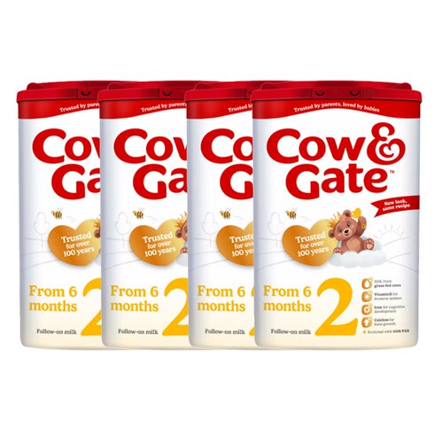 欧洲直邮英国药房牛栏COW&GATE婴幼儿2段6-12个月奶粉原装4罐 - 图0