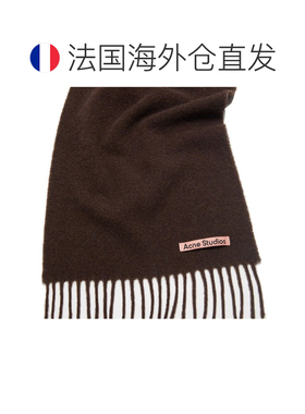 欧洲直邮自营ACNE STUDIO24年款 男女通用棕色羊毛窄版带LOGO标签