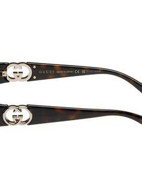 潮奢 Gucci 古驰 女士 棕色 Oval Frame 太阳镜 GG1660S