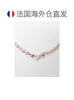 自营欧洲直邮Dior迪奥 tte女士白金多色淡水珍珠钻石项链