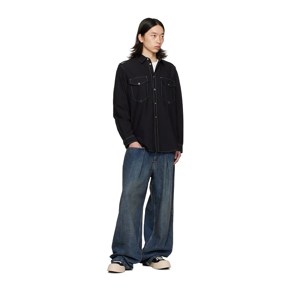 1h可退 香港直邮ISABEL MARANT 男士衬衫 CH0094HBB2I09HBLACK01B - 图2